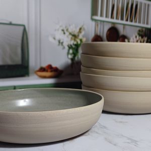 KEEHA CÉRAMIQUE – ASSIETTE CREUSE – VERT D’EAU