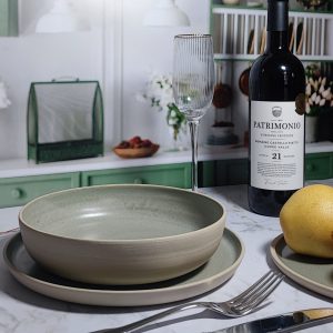 KEEHA CÉRAMIQUE – ASSIETTE CREUSE – VERT D’EAU