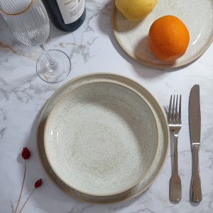 KEEHA CÉRAMIQUE – ASSIETTE CREUSE – BLANC CRISTALLIN