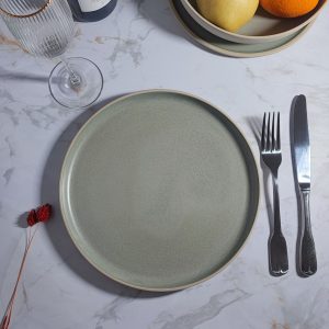 KEEHA CÉRAMIQUE – ASSIETTE À DINER – VERT D’EAU