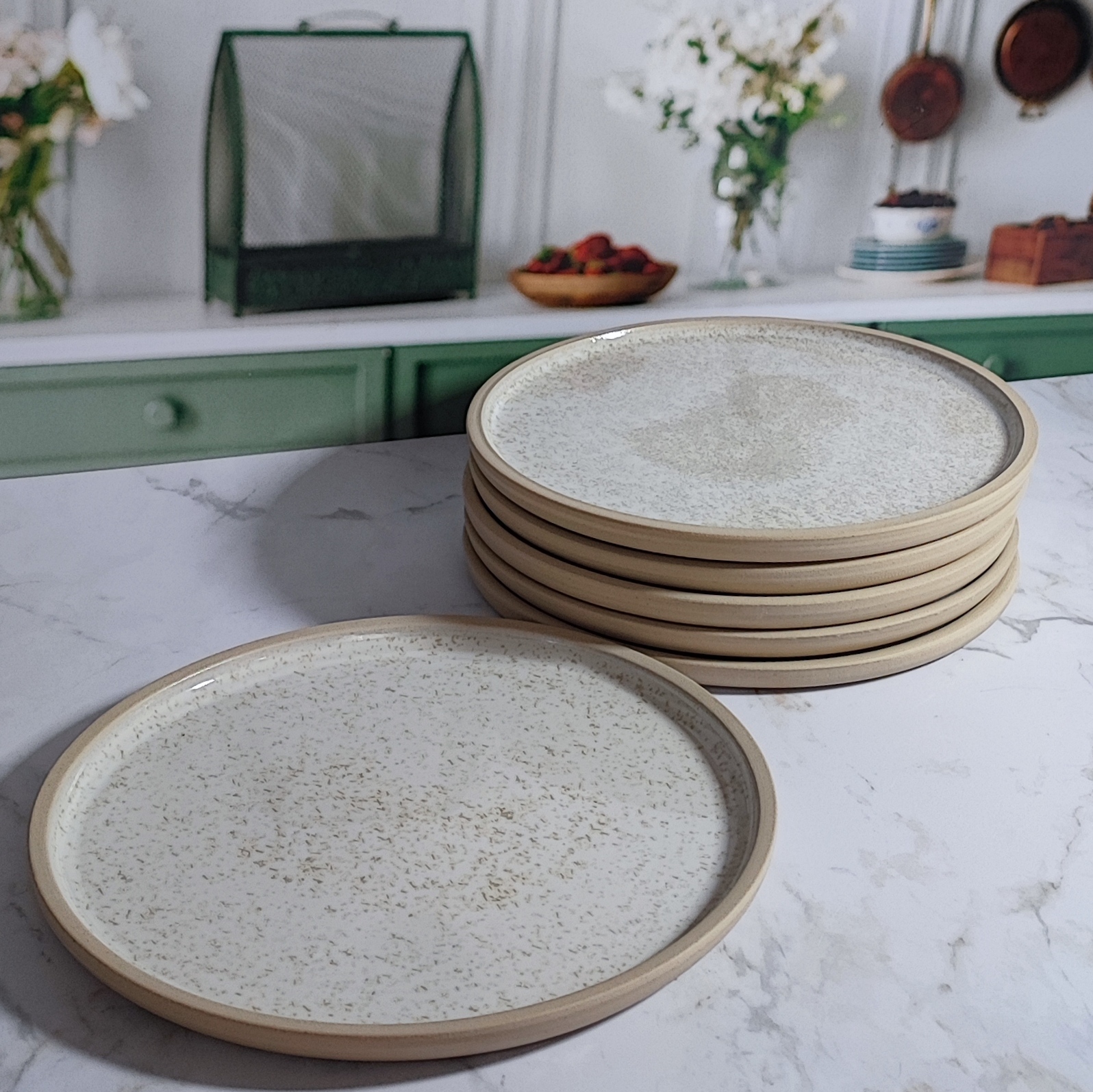 KEEHA CÉRAMIQUE – ASSIETTE À DESSERT – BLANC CRISTALLIN – Image 3