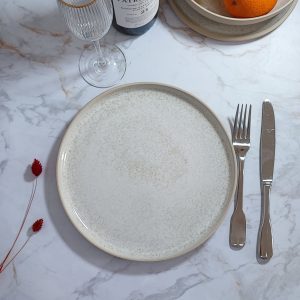Keeha céramique – Assiette à diner – Blanc Cristallin